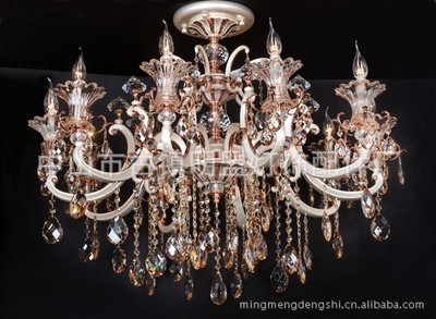 明盟高檔鋅合金彎管水晶吊燈 廠家直銷定制服務(wù)